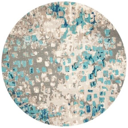 Safavieh 12 x 12 ft. Madison Contemporary Round Power Loomed Rug; Grey & Blue MAD425E-12R